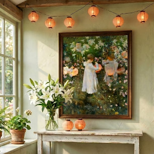 Affiche Œillet, Lys, Lys, Rose de John Singer Sargent