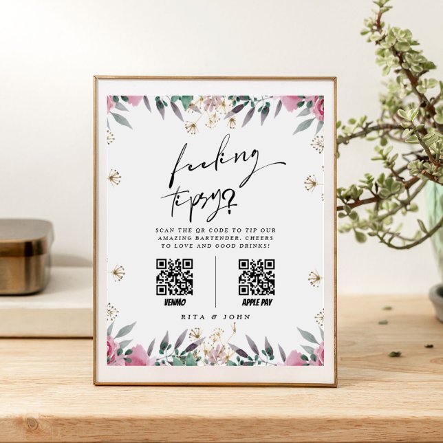 Affiche Oeillets floraux Astuce votre barman Mariage Signe (Créateur téléchargé)