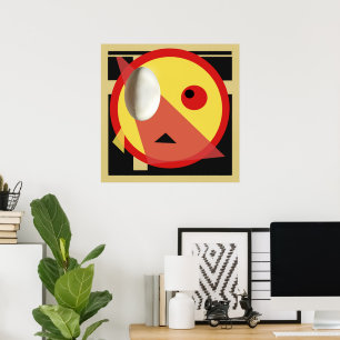 Affiche Oeuf blanc Design moderne Bauhaus