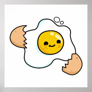 Affiche Oeuf Craqué Cute Kawaii