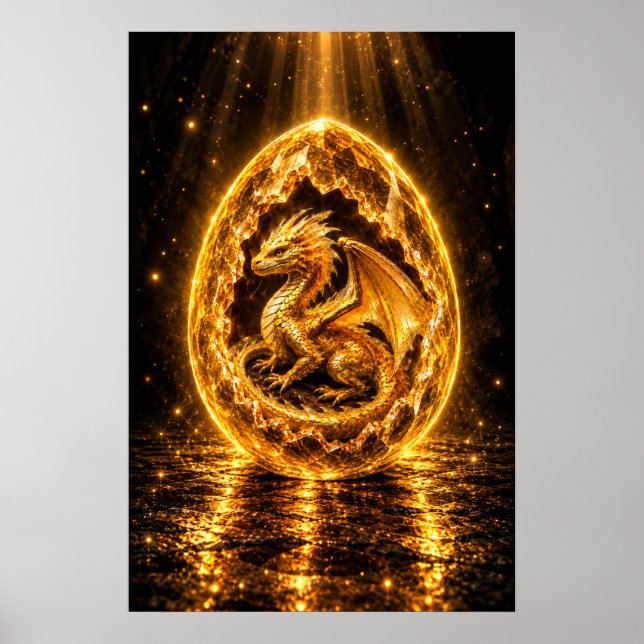 Affiche Œuf de dragon à aura dorée (Devant)