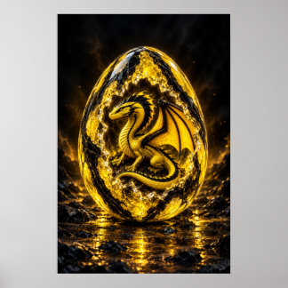 Affiche Œuf de Dragon Jaune Électrique