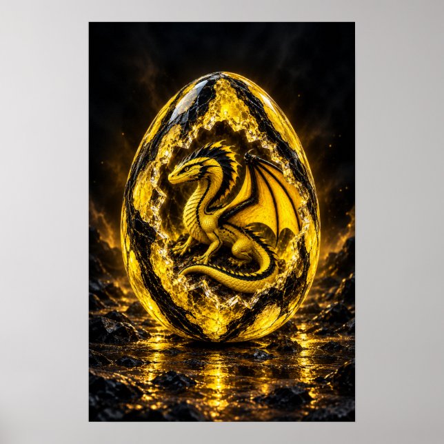 Affiche Œuf de Dragon Jaune Électrique (Devant)