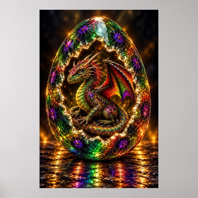 Affiche Œuf de dragon orné de joyaux (Devant)