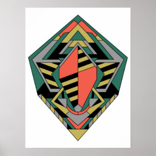 Affiche Œuf de Dragon Plat Coloré Géométrique Abstrait