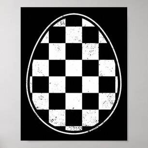 Affiche Œuf de Pâques à damier Voiture de course Gamer Drô