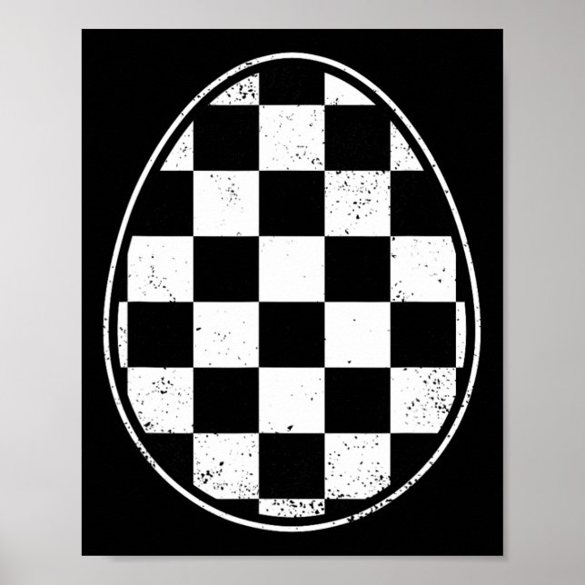 Affiche Œuf de Pâques à damier Voiture de course Gamer Drô (Devant)