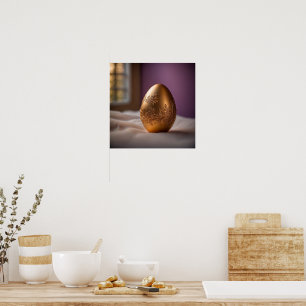 Affiche Oeuf de Pâques en or
