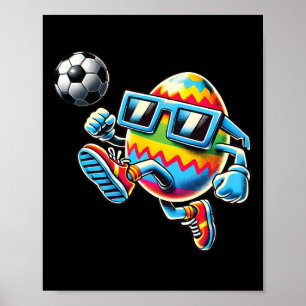 Affiche Œuf de Pâques heureux Joueurs de football Amoureux