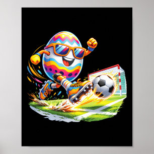Affiche Œuf de Pâques heureux Joueurs de football Amoureux