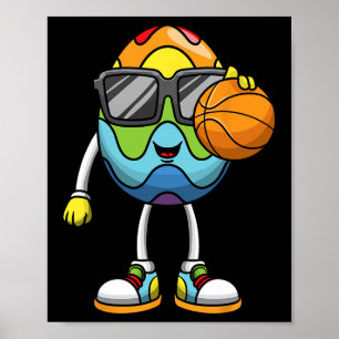 Affiche Oeuf de Pâques Jouer Bysketbyll Sports Boys Hommes