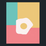 Affiche Oeuf Frit Petit Déjeuner Colorful Pop Art Style<br><div class="desc">Impression d'art pour cuisine avec oeufs</div>