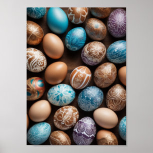Affiche Oeuf Mandala - Design Floral Boho complexe