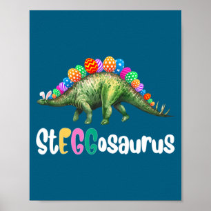 Affiche Œufasaurus Pâques Stegosaurus Œuf Dinosaure Pâques