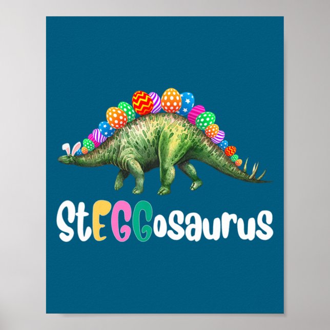 Affiche Œufasaurus Pâques Stegosaurus Œuf Dinosaure Pâques (Devant)