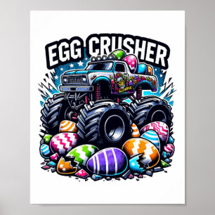 Affiche Oeufs Croiseur Jour de Pâques Monster Camion Enfan
