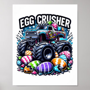 Affiche Oeufs Croiseur Jour de Pâques Monster Camion Enfan