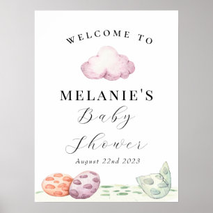 Affiche OEufs de dragon d'incubation Baby shower préhistor