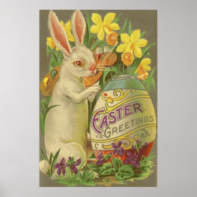 Affiche Oeufs de lapin de Pâques Daffodil Crocus (Devant)
