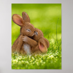 Affiche Oeufs de lapins de Pâques mignons Printemps Pâques
