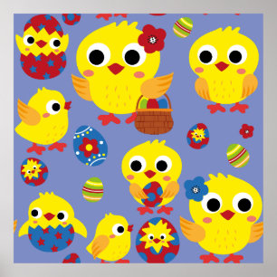 Affiche OEufs de Pâques de Hatch Retro