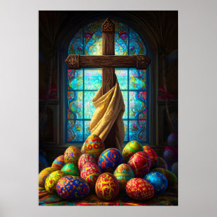 Affiche OEufs de Pâques Jésus Religieux