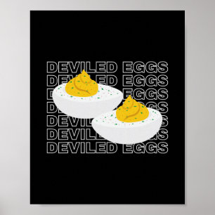 Affiche Œufs Dévils Humour Rétro Dîner Amateur De Nourritu