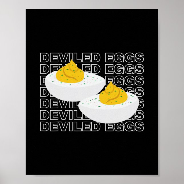 Affiche Œufs Dévils Humour Rétro Dîner Amateur De Nourritu (Devant)