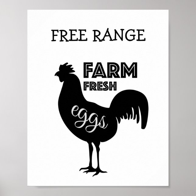 Affiche OEufs frais de ferme à gamme libre (Devant)