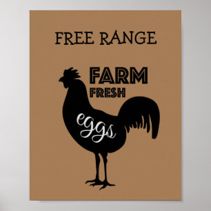 Affiche OEufs frais de ferme à gamme libre