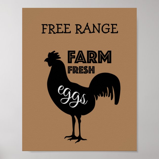 Affiche OEufs frais de ferme à gamme libre (Devant)