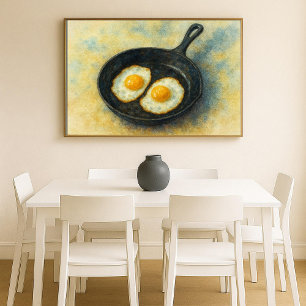 Affiche Oeufs frits classiques Aquarelle Art