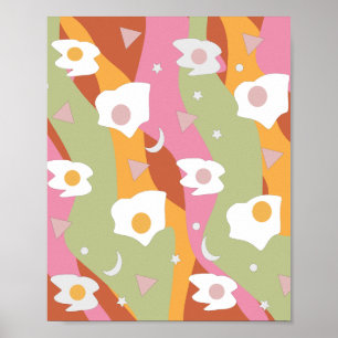 Affiche Oeufs frits Pop Art Vintage Imprimer