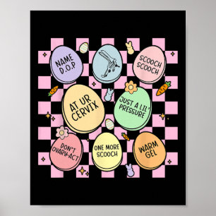 Affiche Oeufs obstétriciens Bunny Gynécologue Obgyn Nurse 