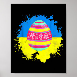 Affiche Œufs Pâques Drapeau Ukraine