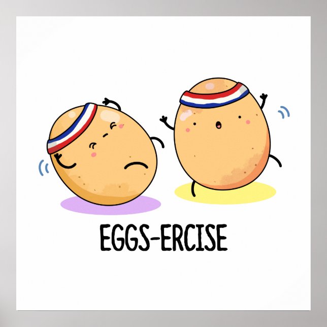 Affiche Oeufs Percer Funny Aerobic Eggs Pun (Devant)