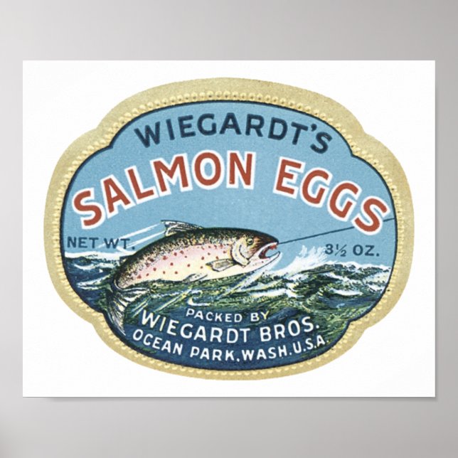 Affiche Oeufs Saumons de Wiegardt Annonce vintage (Devant)