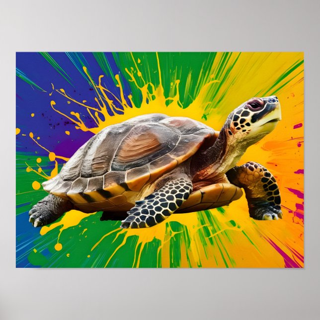Affiche Oeuvre Abstraite de tortue (Devant)