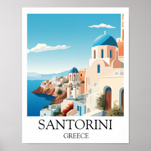 Affiche Oeuvre classique de Santorin - Grec Vintage