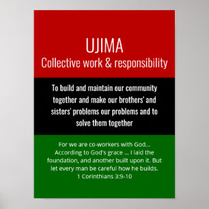 Affiche OEuvre collective moderne UJIMA Christian Kwanzaa