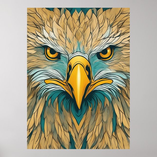 Affiche Oeuvre d'aigle doré (Devant)