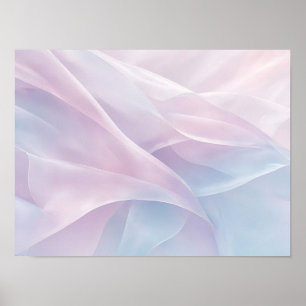 Affiche Œuvre d'art abstraite aux vagues fluides pastel su