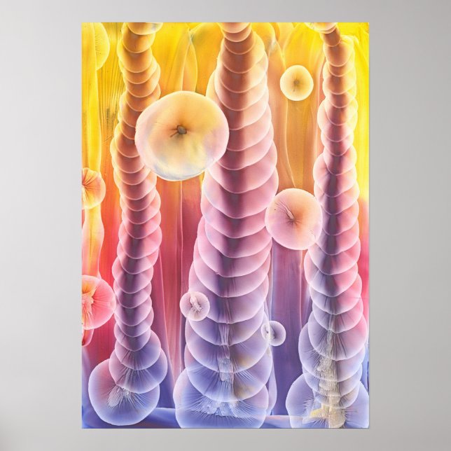 Affiche Œuvre d'art abstraite de fantasy peinte à la main (Devant)