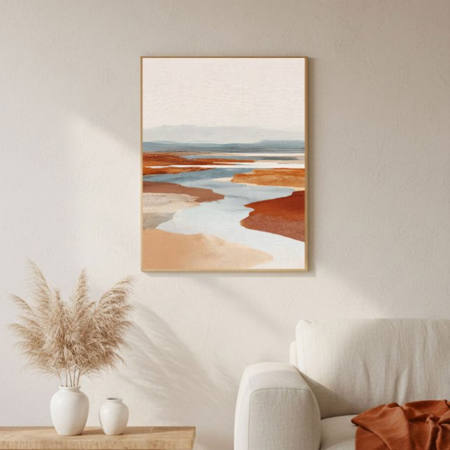 Affiche Œuvre d'art abstraite de la rivière du canyon de t (Créateur téléchargé)
