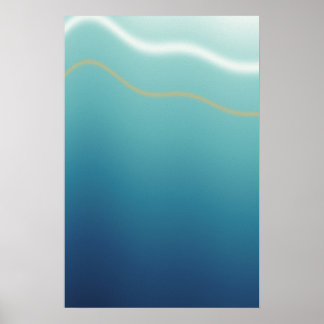 Affiche Œuvre d'art abstraite de vague côtière océanique