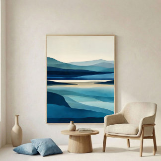 Affiche Œuvre d'art abstraite du bassin du lac Bleu