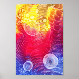 Affiche Œuvre d'art abstraite peinte à la main avec une lu