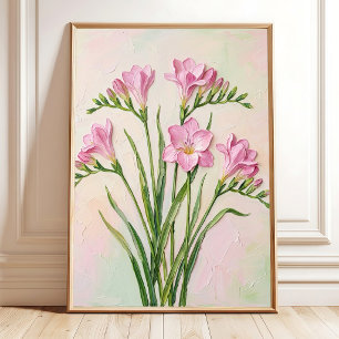 Affiche Œuvre d'art abstraite sur le thème des freesias - 