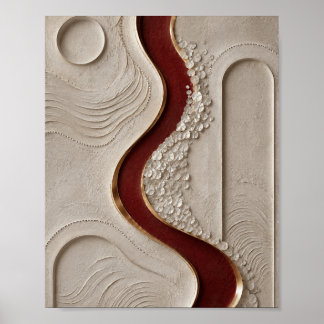 Affiche Œuvre d'art abstraite texturée de luxe