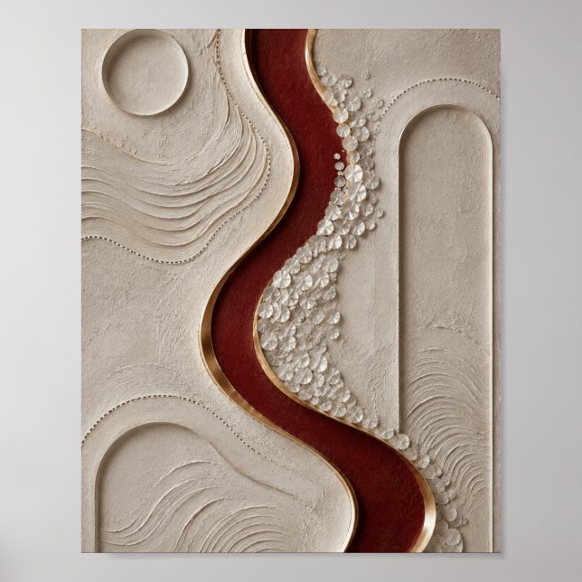 Affiche Œuvre d'art abstraite texturée de luxe  (Devant)